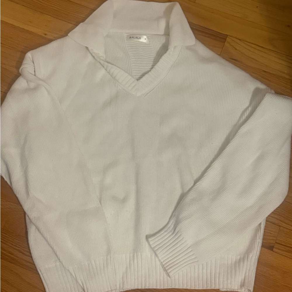 Alala White V-Neck Sweater